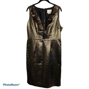 Kate Spade Sheath Metallic Ruffles Dress